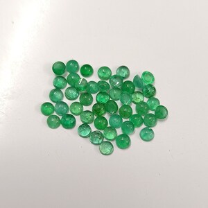 3.5mm AAA Quality Natural Emerald Green Round Cabochon Zambian Emeralds loose gemstone