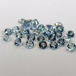 3mm Natural Aquamarine Santa Maria Round Cut AAA Top Quality Santa Maria Round Cut Faceted Loose Gemstone For wholesale lot