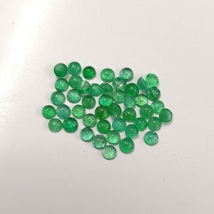 3mm AAA Quality Natural Emerald Green Round Cabochon Zambian Emeralds loose gemstone