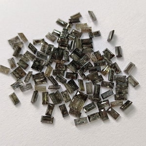 2x4mm Naturale Sale e pepe Diamante Taglio baguette Sciolto Diamante grigio nero
