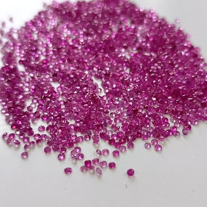 1 mm AAA Quality Natural Brilliant Cut Ruby Round Faceted