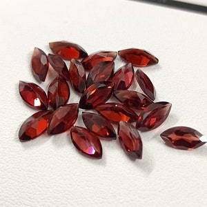 Faceted Red Garnet Marquise: Calibrated Loose Gemstone (5x10mm)