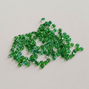 1.50mm Natural Tsavorite Green Garnet: Round Brilliant Cut AAA