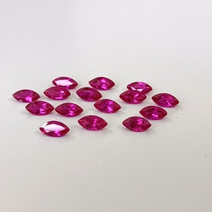 4x8mm Lab Created Ruby: Pink Marquise Faceted Gemstone