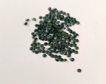2 mm natuurlijke blauwgroen saffier rond briljant geslepen