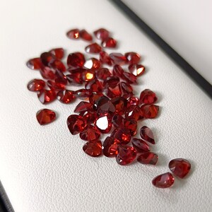 Top Quality Natural 7mm Red Garnet Faceted Heart Wholesale Loose Gemstone, Garnet Heart Calibrated Jewelry Making