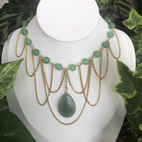 Collier féerique « Forest Fae » en aventurine