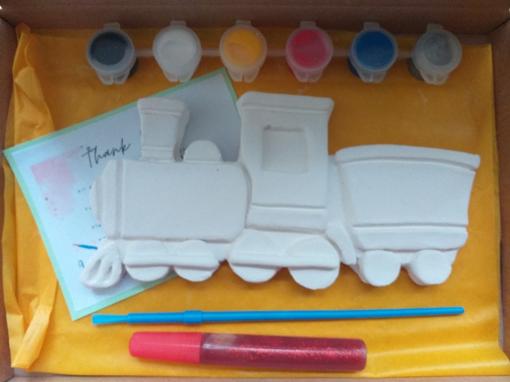 Paint Your Own Train Craft, Handmade, Boys Birthday Gift, Train Gift