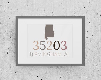 Aangepaste postcode staat locatie digitale print, direct downloaden, gepersonaliseerde stad en staat teken, postcode, afdrukbaar, locatie decor