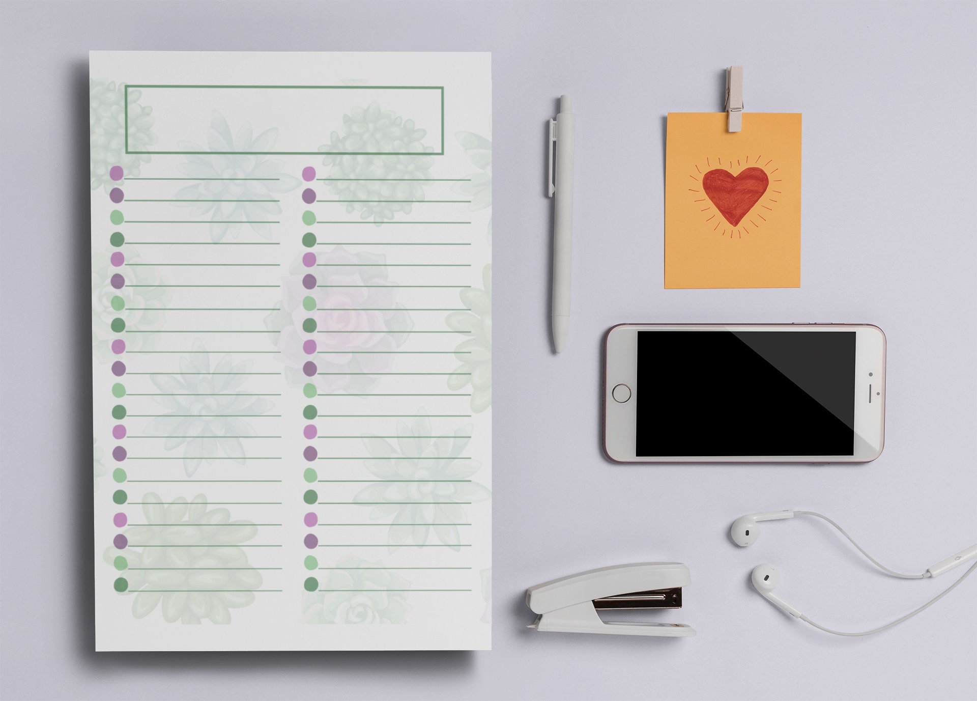 Blank Printable List, to Do List, Succulent, Cute Lists, Succulent ...