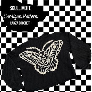 Skull Moth Cardigan Crochet Pattern