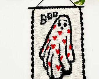 Love Ghost Crochet Wall Hanging Tapestry Pattern