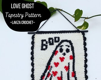 Love Ghost Crochet Wall Hanging Tapestry Pattern