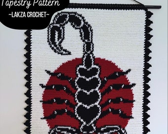 Scorpion Traditional Tattoo Crochet Tapestry Pattern