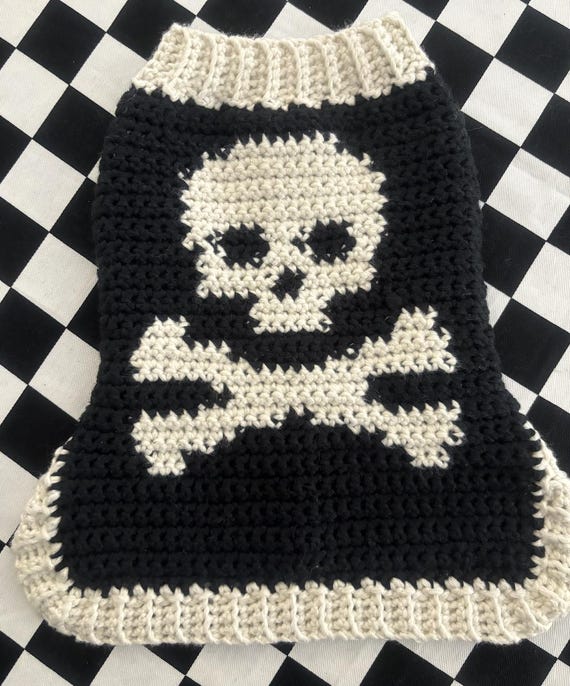 Skull N Crossbones Crochet Dog Sweater Pattern - Etsy