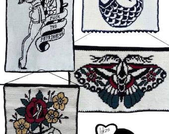 Crochet Tapestry Pattern Bundle Traditional Tattoo NEW