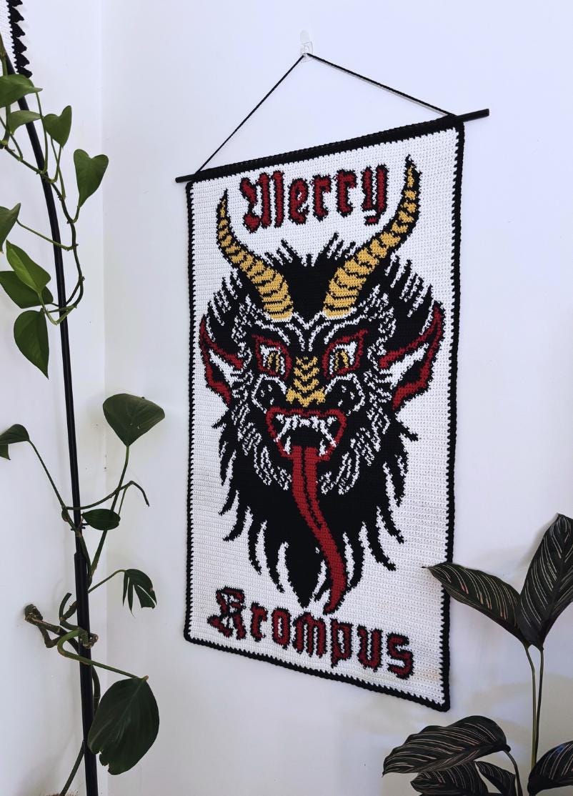 Krampus Print Pattern Blanket