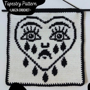 Crying Heart Crochet Wall Hanging Pattern image 2
