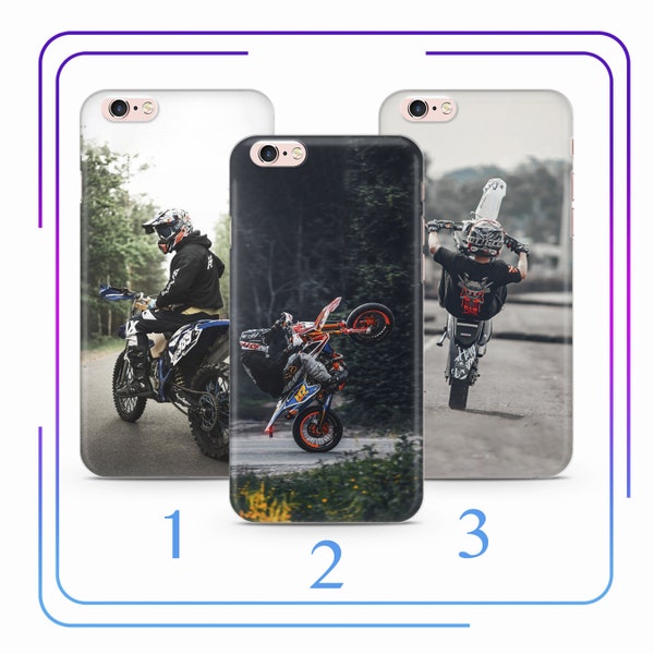 Dirtbike 1 iPhone 4 5 SE 20 2022 6 7 8 Plus X XS Xs Max Xr housse de téléphone sport moto Cross Woods Wheelie course tours de saut