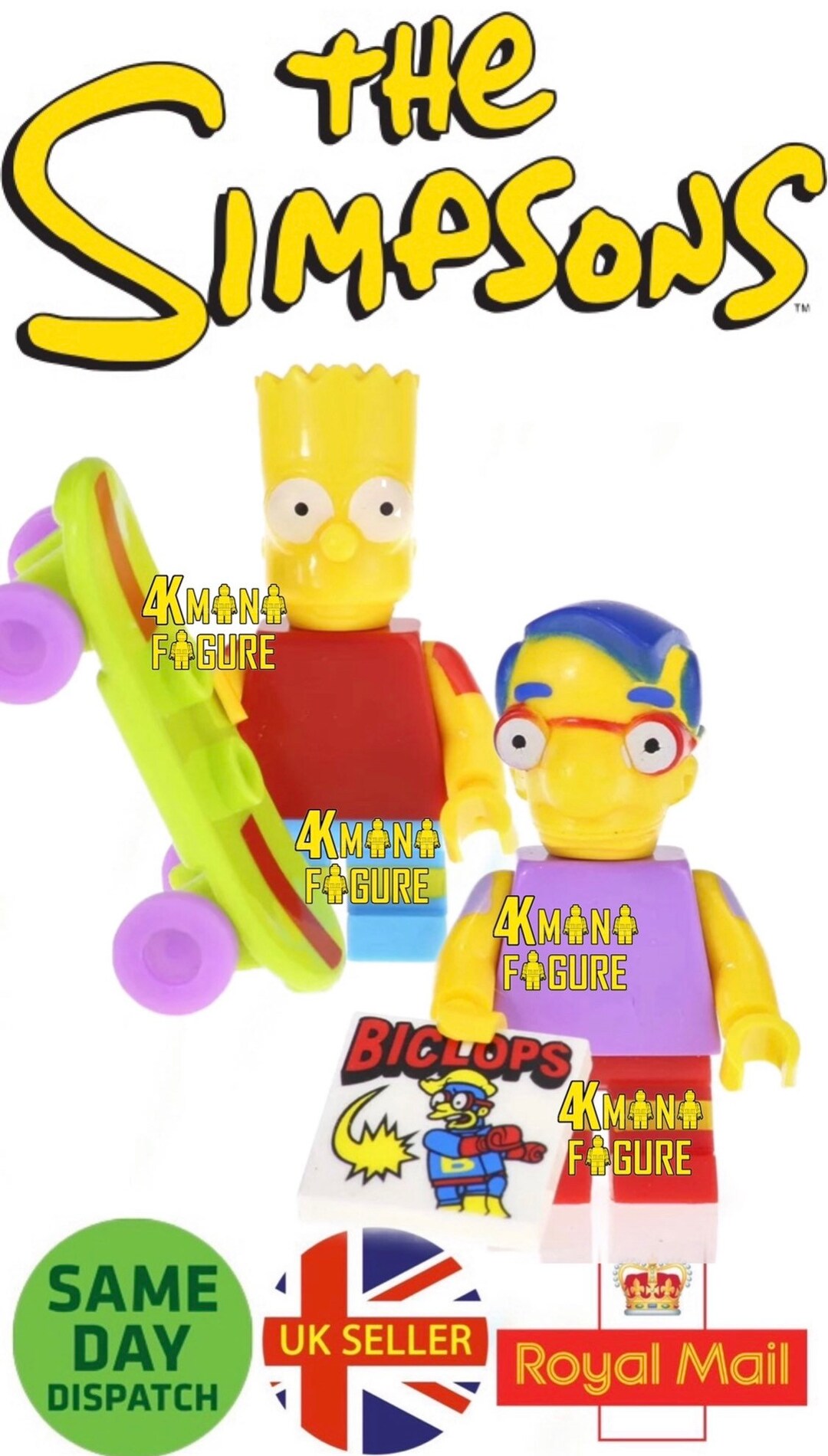 The Simpsons Figure Bart and Milhouse Compatible Brick Block Etsy