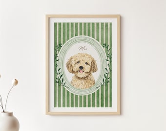 Hand-Painted Custom Watercolor Pet Portrait: Personalized Dog Painting, Gift for Pet Owner