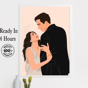 Valentine's Day Gift, Digital Portrait, Valentine's Day Drawing,  Faceless Portrait, Cartoon Portrait,Anniversary Gift For Him/Her