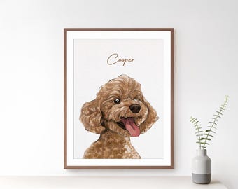 Aangepaste handgeschilderde aquarel huisdier portret: cadeau voor hond gedenkteken, kat tekening van foto