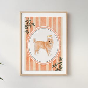 Custom Watercolor Pet Portrait:  Dog Remembrance Gift, Hand-Painted Dog Painting