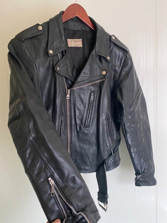 Rare vintage 1970s motorcycle leather jacket Schott P… - Gem