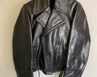 Motorcycle Horsehide Biker Leather Jacket Amazing Rare Vintage 1940s. Punk / Grunge Style GENUINE HORSEHIDE