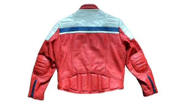 Vintage 80s Wolf Leathers Sports Cafe Racer Rider… - image 7