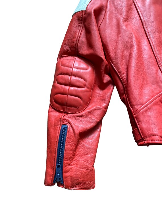 Vintage 80s Wolf Leathers Sports Cafe Racer Rider… - image 9
