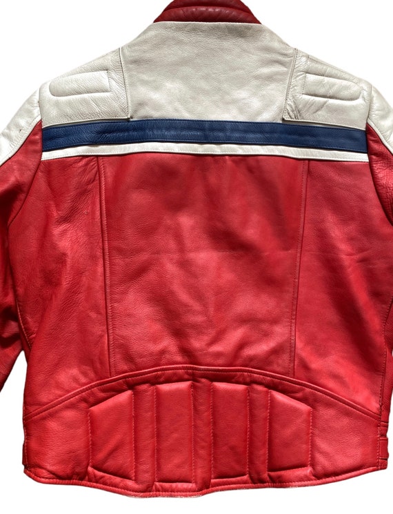 Vintage 80s Wolf Leathers Sports Cafe Racer Rider… - image 8