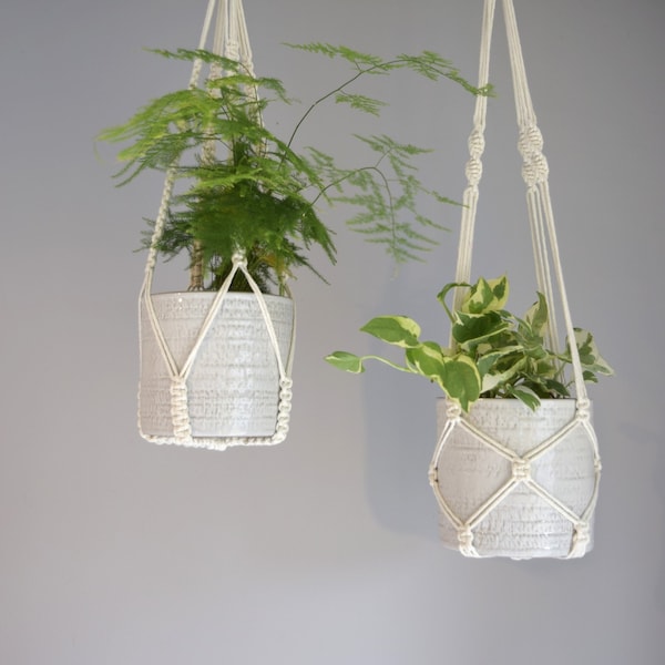 Macrame Plant Hanger No Tassel Indoor, Hanging Planter, Indoor Wall Planter, Plant Macrame Wall Hanging