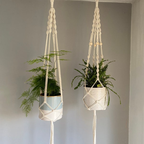 Macrame Ceiling Plant Hanger Indoor, Hanging Wall Planter, Macrame Wall Hanging, Plant Lover Gifts, Eco Friendly Minimalist Style Pot Holder