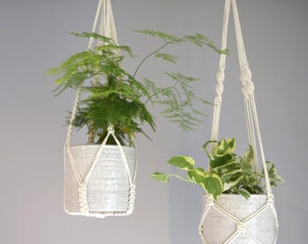 Macrame Plant Hanger No Tassel Indoor, Hanging Planter, Indoor Wall Planter, Plant Macrame Wall Hanging