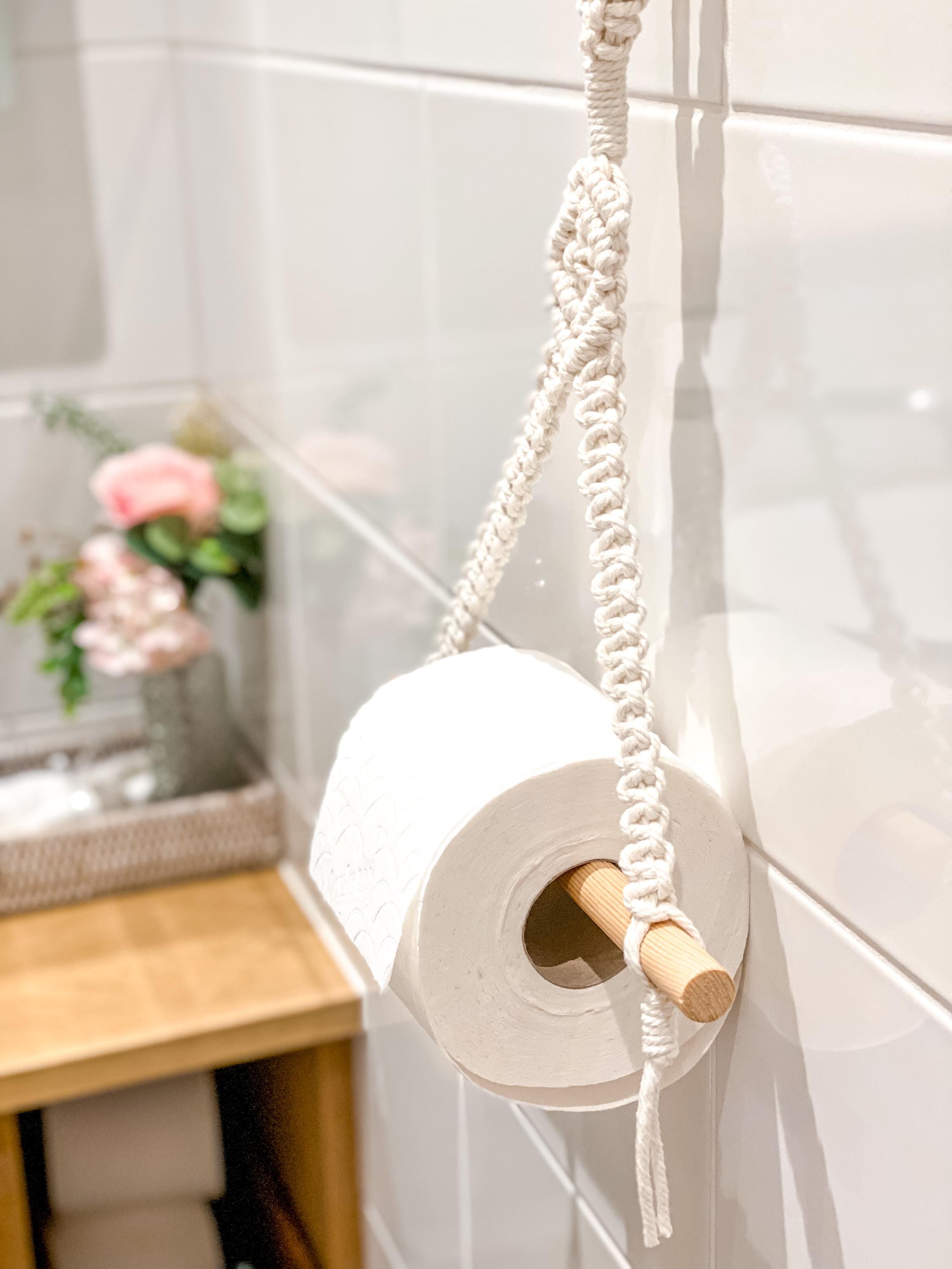 Porta Rotolo Di Carta Igienica E Asciugamano In Corda Di Iuta - Decorazione Rustica Shabby Chic Per Bagno E Cucina