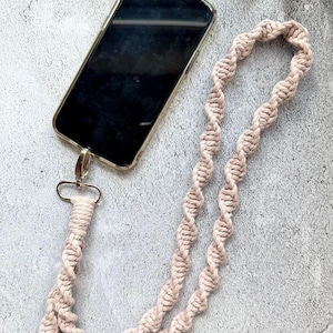 Boho Handyband, Taupe Komfortable ID Card Lanyard, Leichte Leine für Schlüssel, Einzigartige Arbeit Ausweishalter, Baumwolle Schlüsselanhänger Halskordel