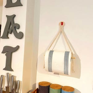 Suporte para rolo de papel higiênico neutro, cabide de toalhas estilo boho para parede, porta-toalhas de chá exclusivo, presentes para decoração de parede de cozinha