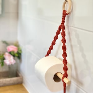 Portarotolo di carta igienica a parete, accessori per il bagno in terracotta, arredamento per la casa in stile rustico neutro, porta fazzoletti di carta igienica in corda
