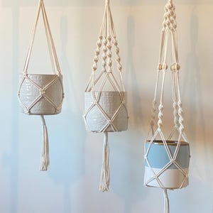 Ceiling Plant Hanger Indoor, Macrame Hanging Wall Planter, Macrame Wall Hanging, Plant Lover Gifts, Eco Friendly Bead Flower Pot Holder