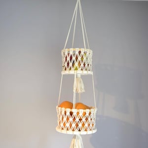 Macrame Fruit Baskets Wall Hanging, Kitchen Food Storage Decor Ideas, New Home Gifts