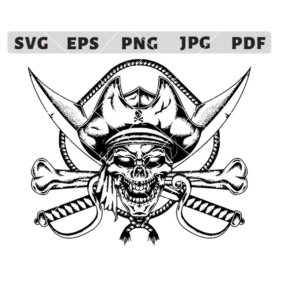 Pirate Skull Svg Pirate SVG Skull Svg Pirate Clipart - Etsy