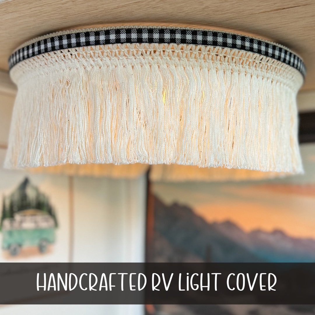 RV Ceiling Light Covers, Farmhouse Buffalo Check Camper Light Cover for