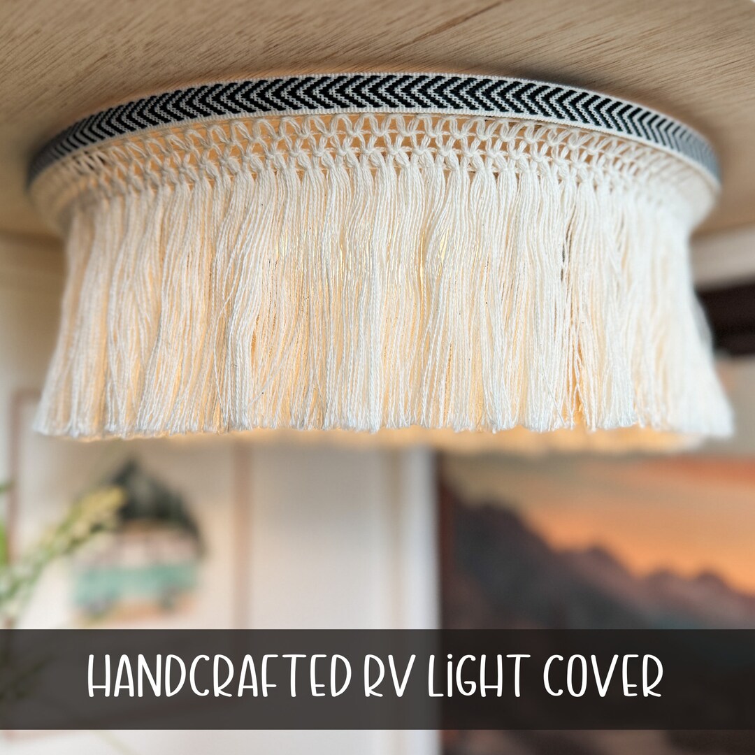RV Light Cover, Handmade Boho Camper Trailer Decor RV Light Covers