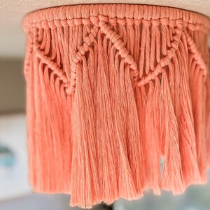Terracotta Pink Macrame RV Light Cover, Camper Decor for Inside