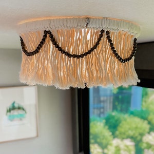 Natural Beige Macrame RV Light Cover, Camper Decor for Inside