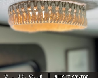RV Light Cover, 6" Diameter Boho Natural Light Cover |  RV Light Covers | RV Decor for Inside Camper