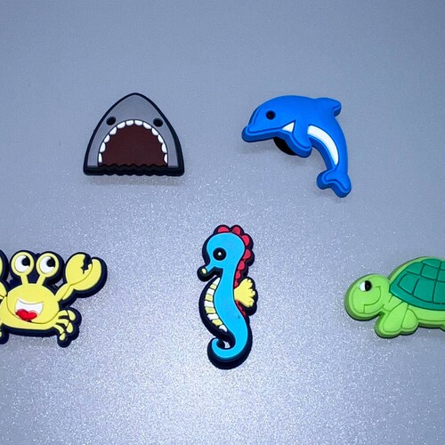 Ocean Croc Charms Water Animals Jibbitz Pack Shark Crab Etsy