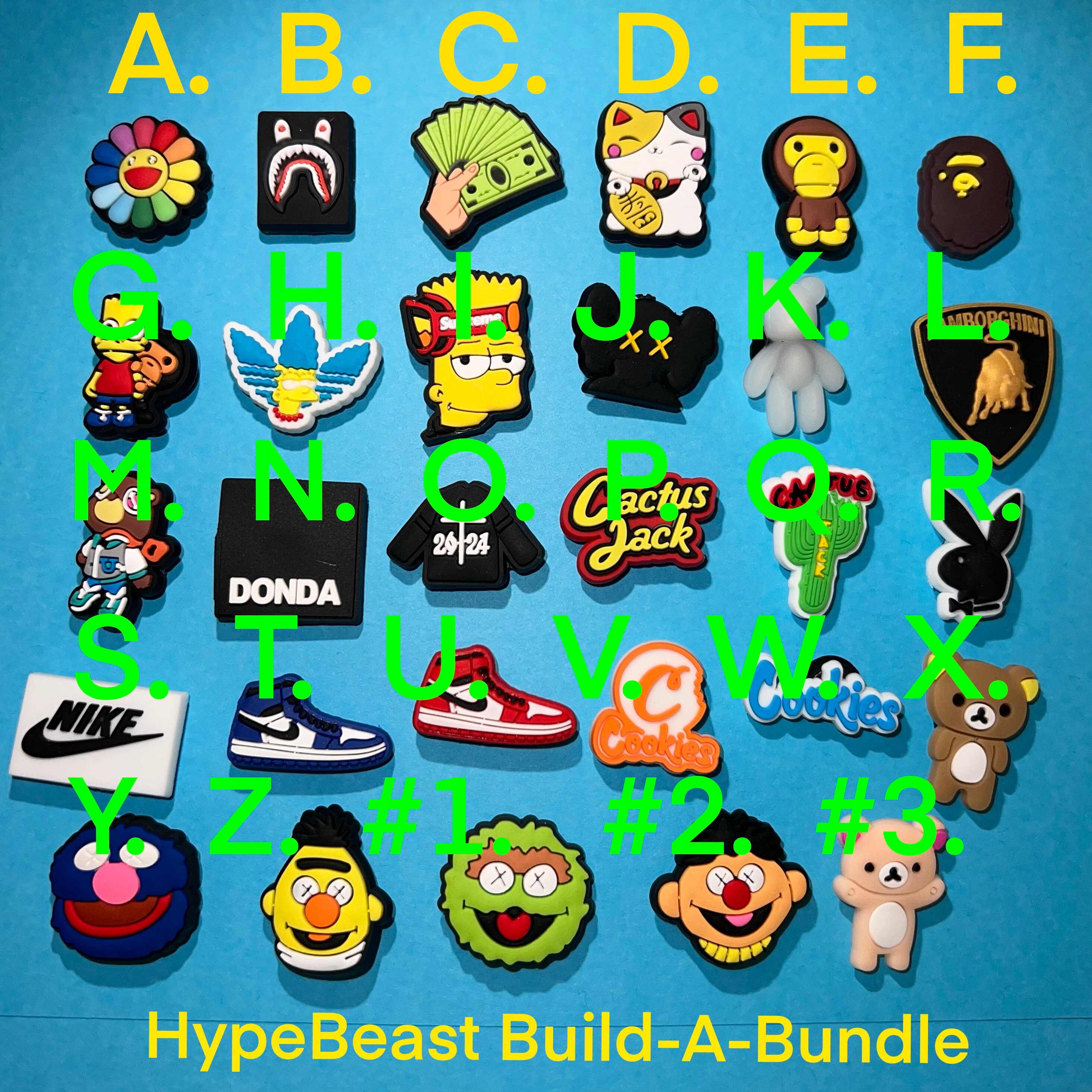 Build Your Own Hypebeast Jibbitz Pack Streetwear Croc Charms Etsy